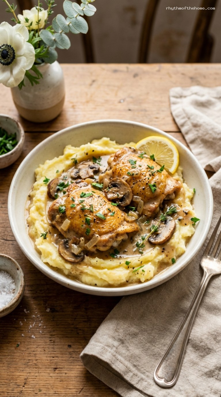 Creamy Garlic Chicken and Mushroom Skillet