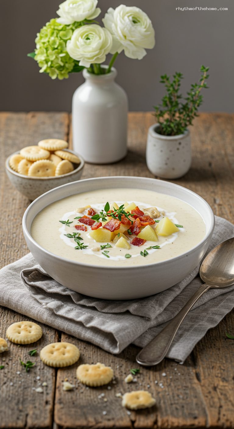 Creamy New England Clam Chowder with Bacon