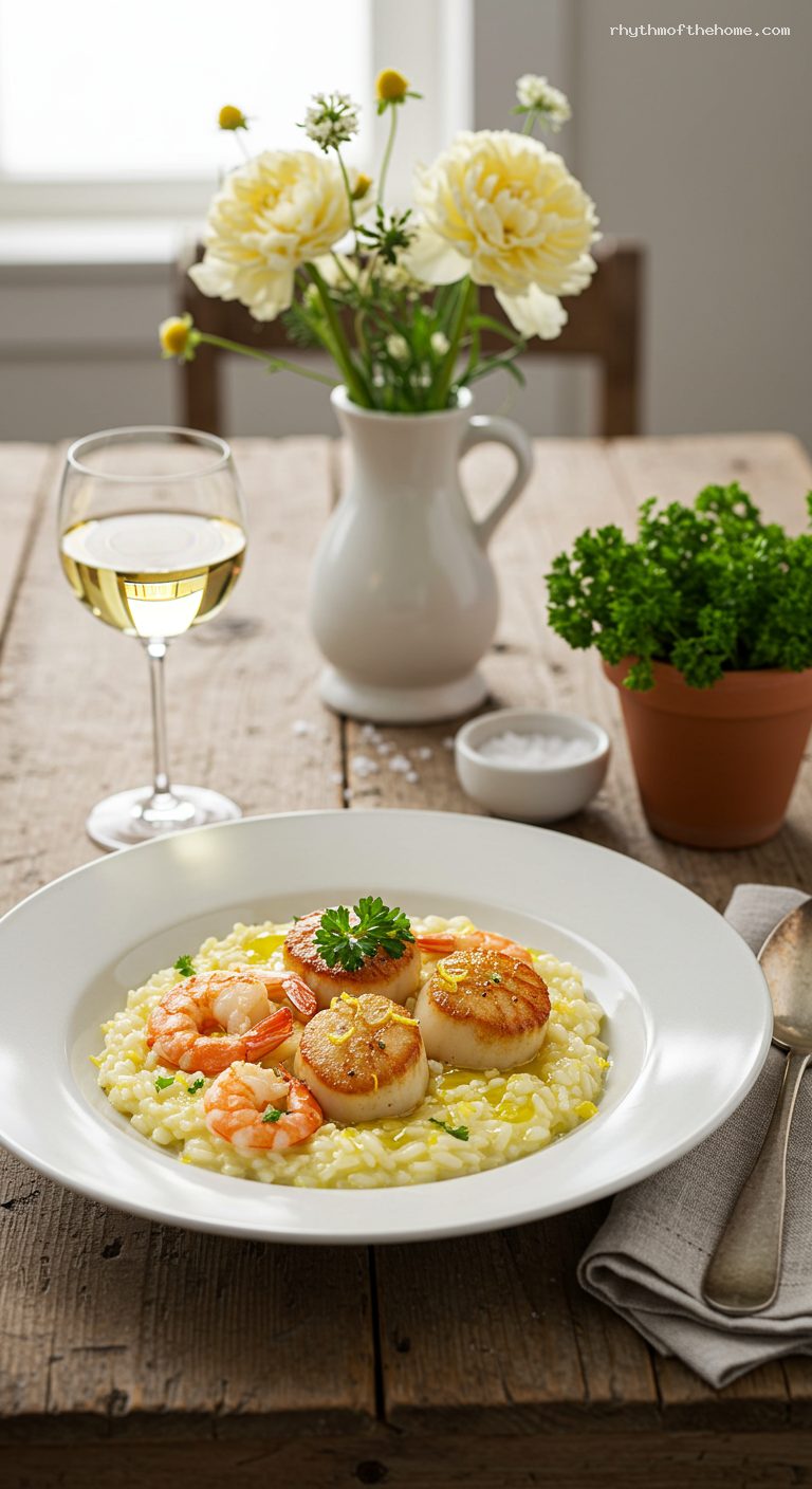 Creamy Seafood Risotto with Shrimp and Scallops