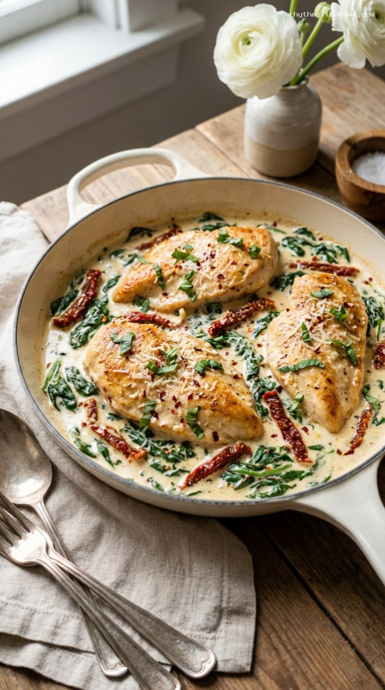 Creamy Tuscan Chicken with Sun-Dried Tomato Sauce