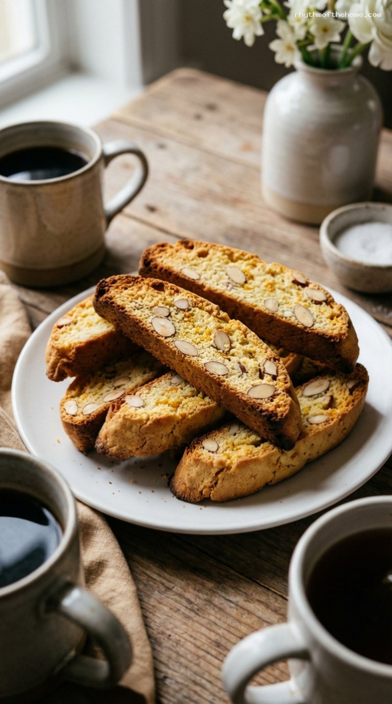 Crisp Orange Almond Biscotti for Coffee or Tea