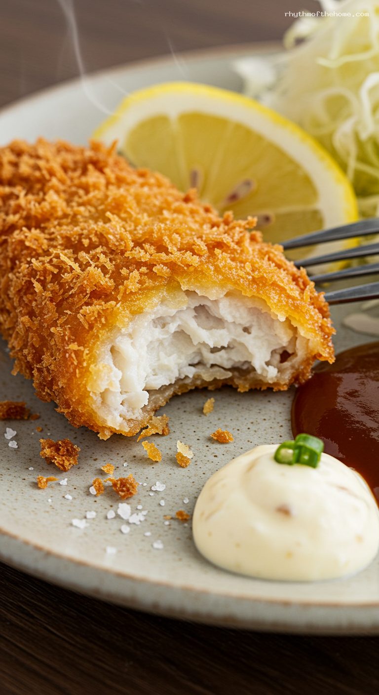 Crispy Aji Fry with Tartar and Lemon – Closeup