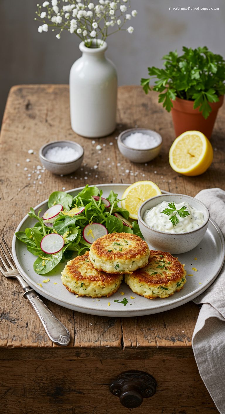 Crispy Cod Fish Cakes with Quick Tartar Sauce