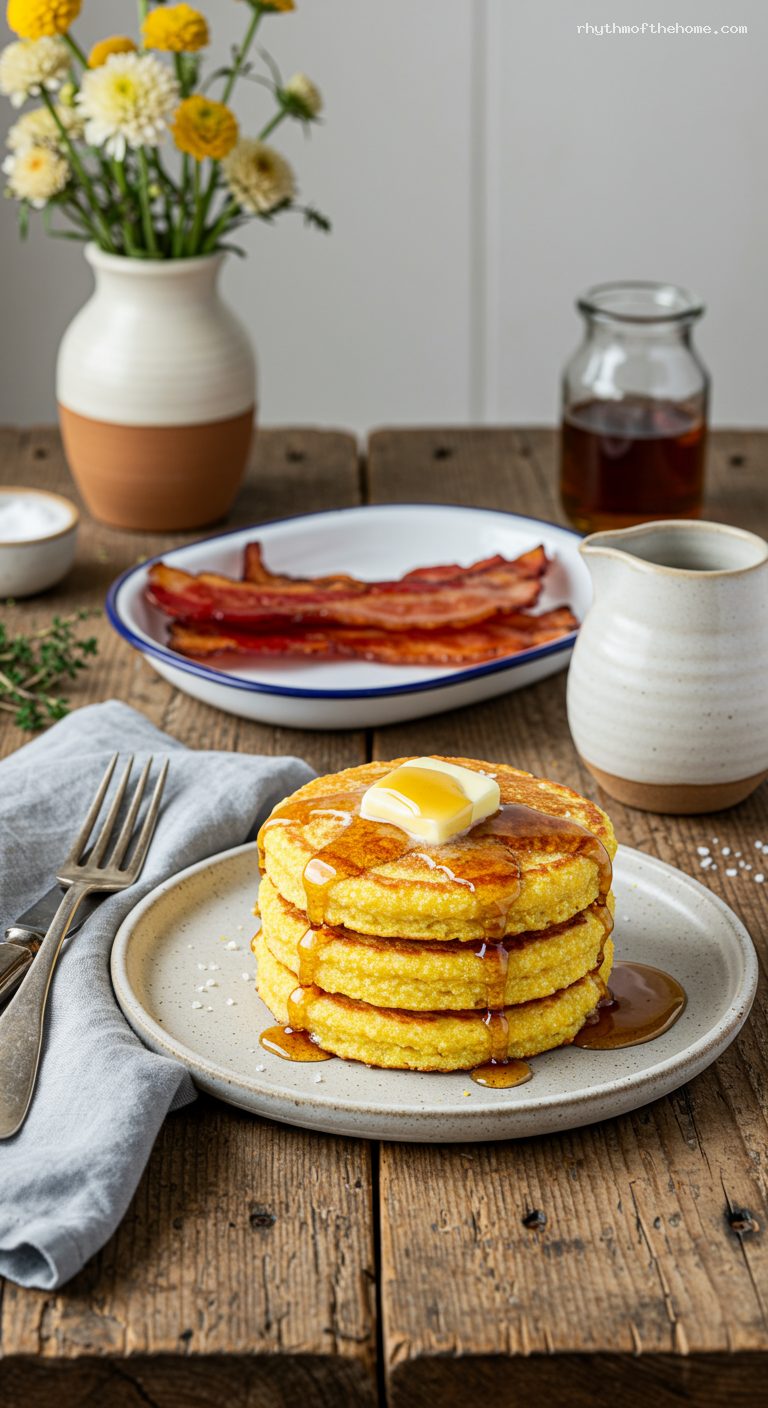 Crispy Rhode Island Johnnycakes with Maple Syrup