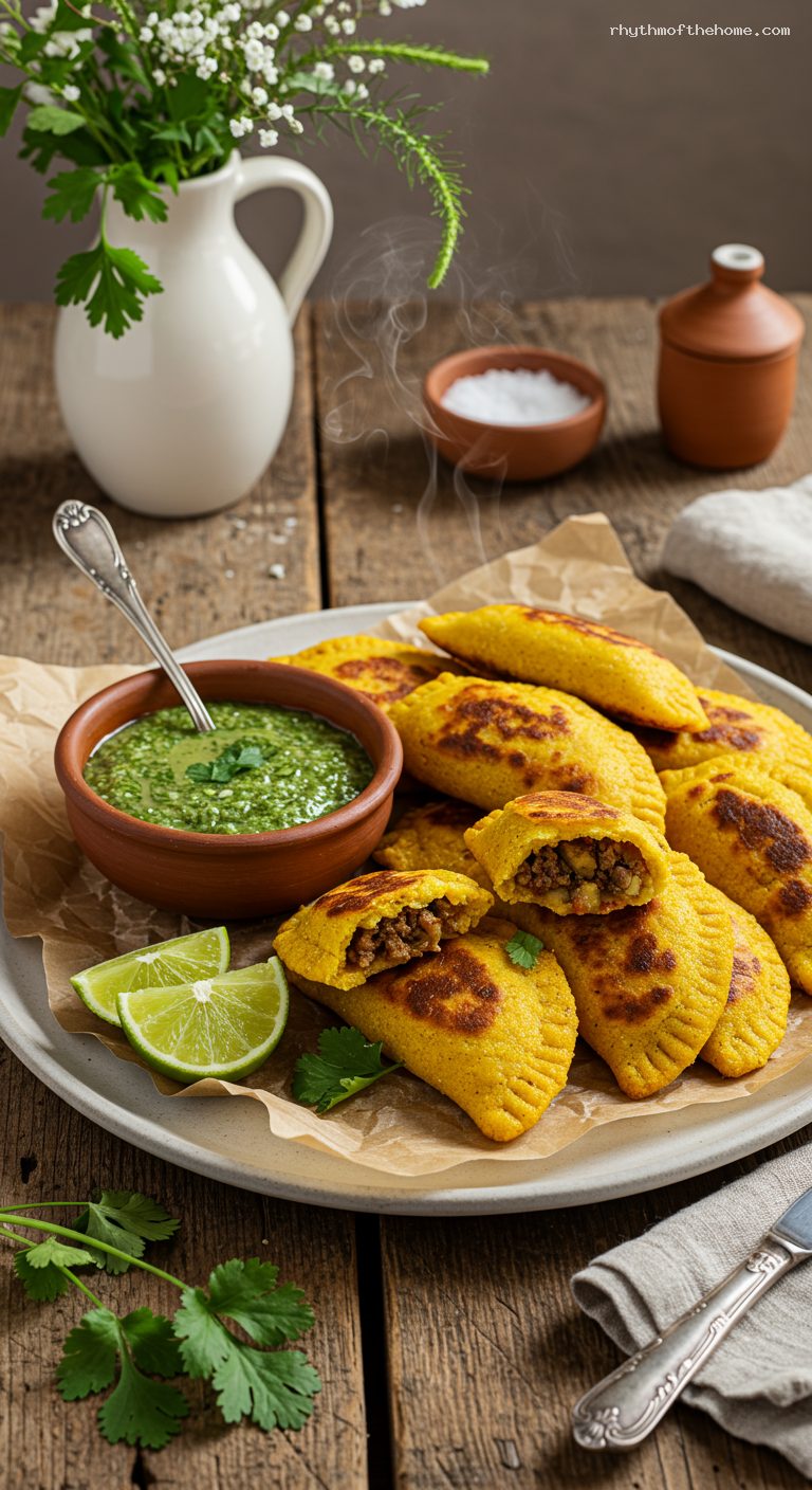 Crunchy Empanadas Vallunas with Cilantro-Lime Ají