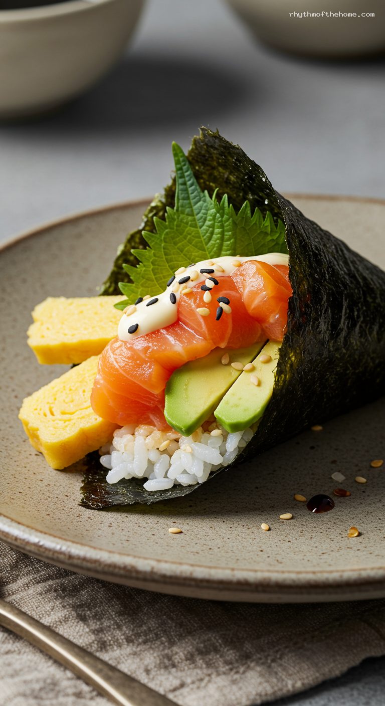 DIY Temaki Sushi Night: Fun Hand Rolls – Closeup