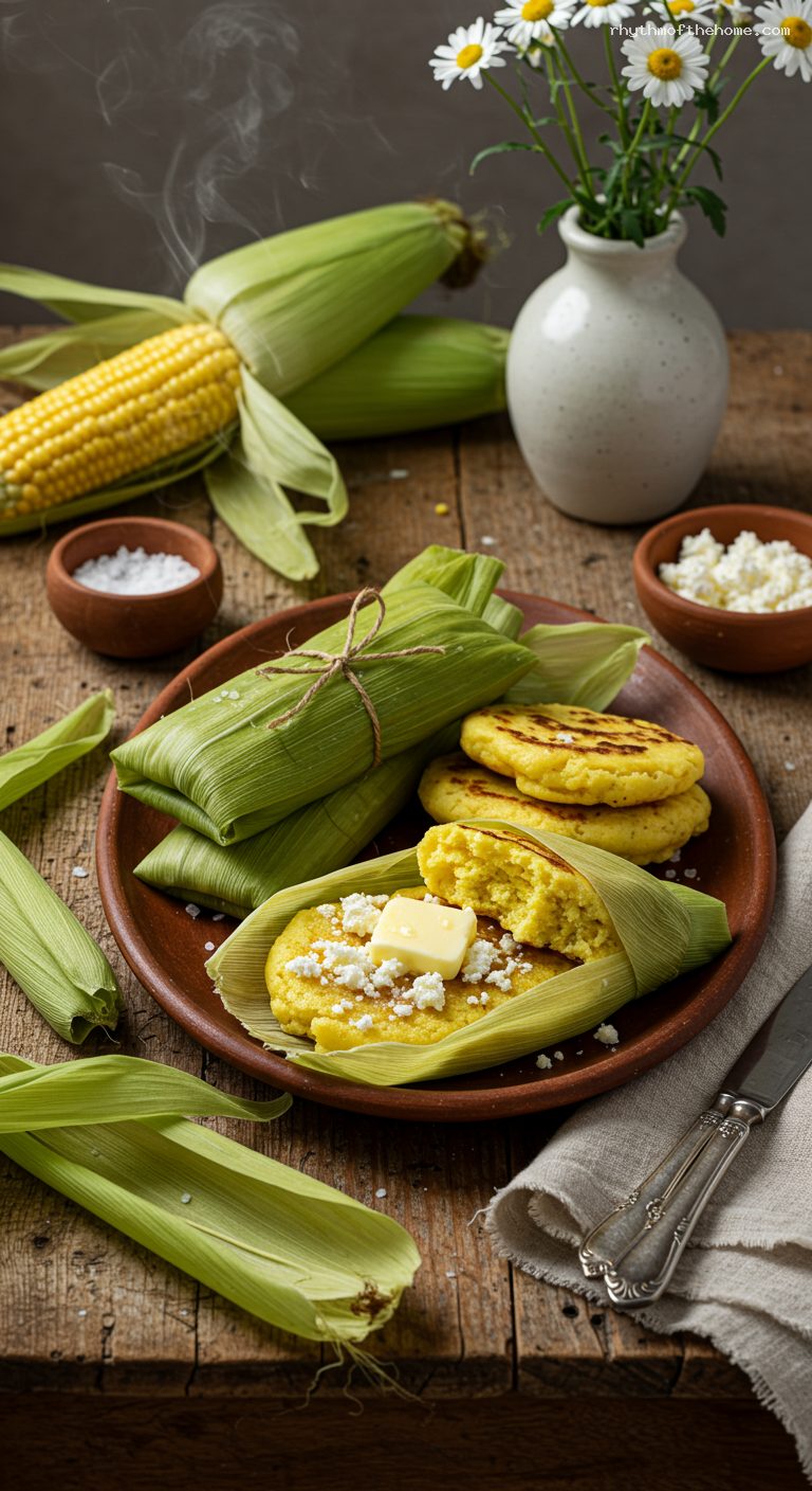 Envueltos de Mazorca with Butter and Fresh Cheese