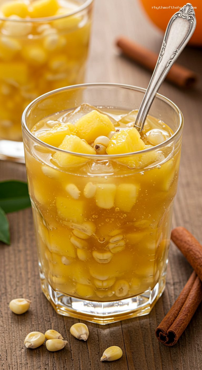 Icy Champús Valluno With Lulo, Pineapple, and Maize – Closeup