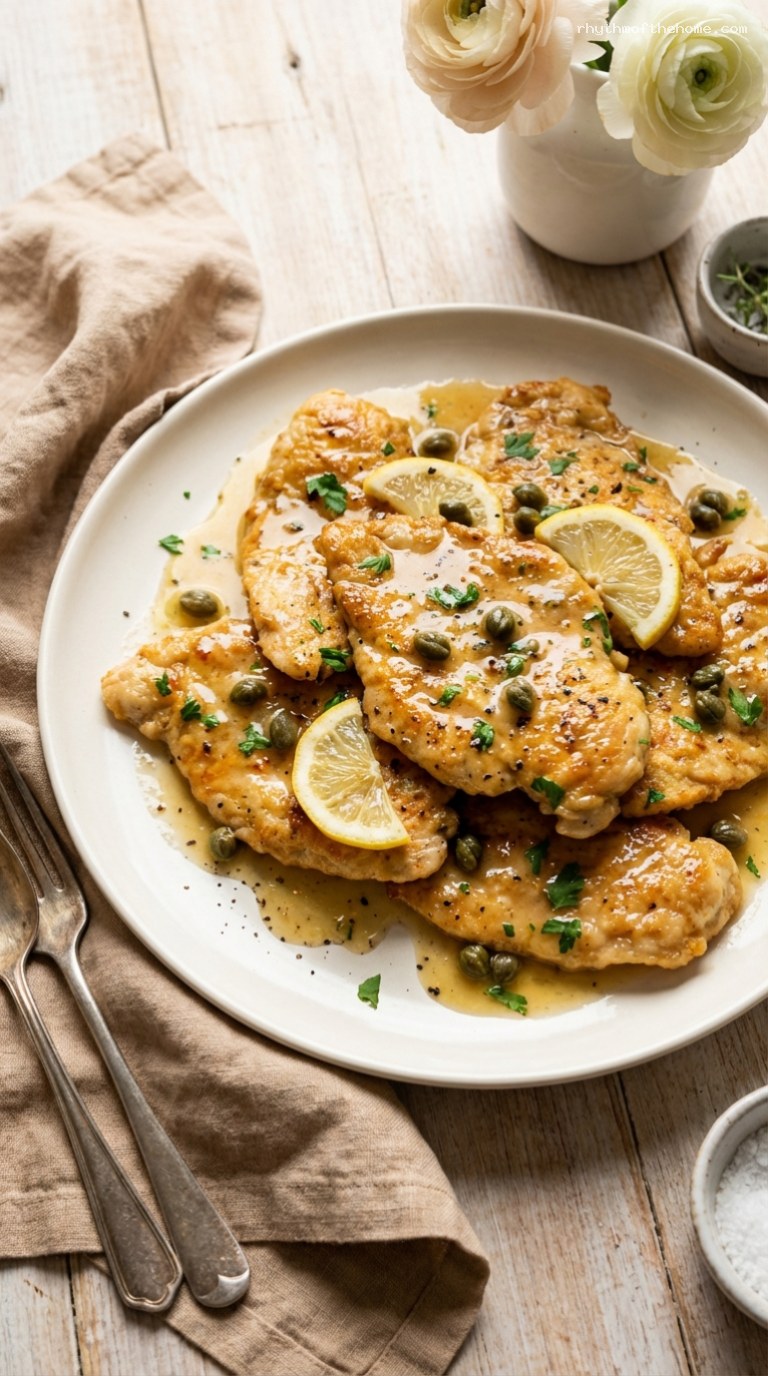 Lemon Butter Chicken Scallopini with Capers and Parsley