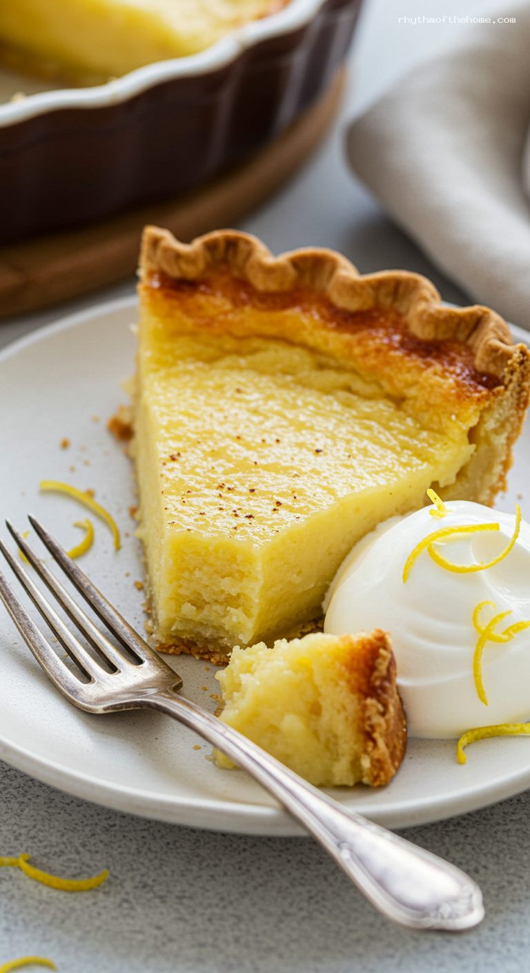 Marlborough Apple Pie with Sherried Custard – Closeup