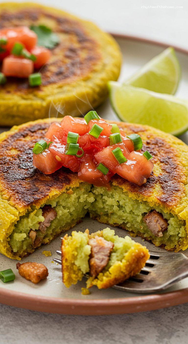 Marranitas Vallunas: Crispy Plantain Balls with Chicharrón – Closeup