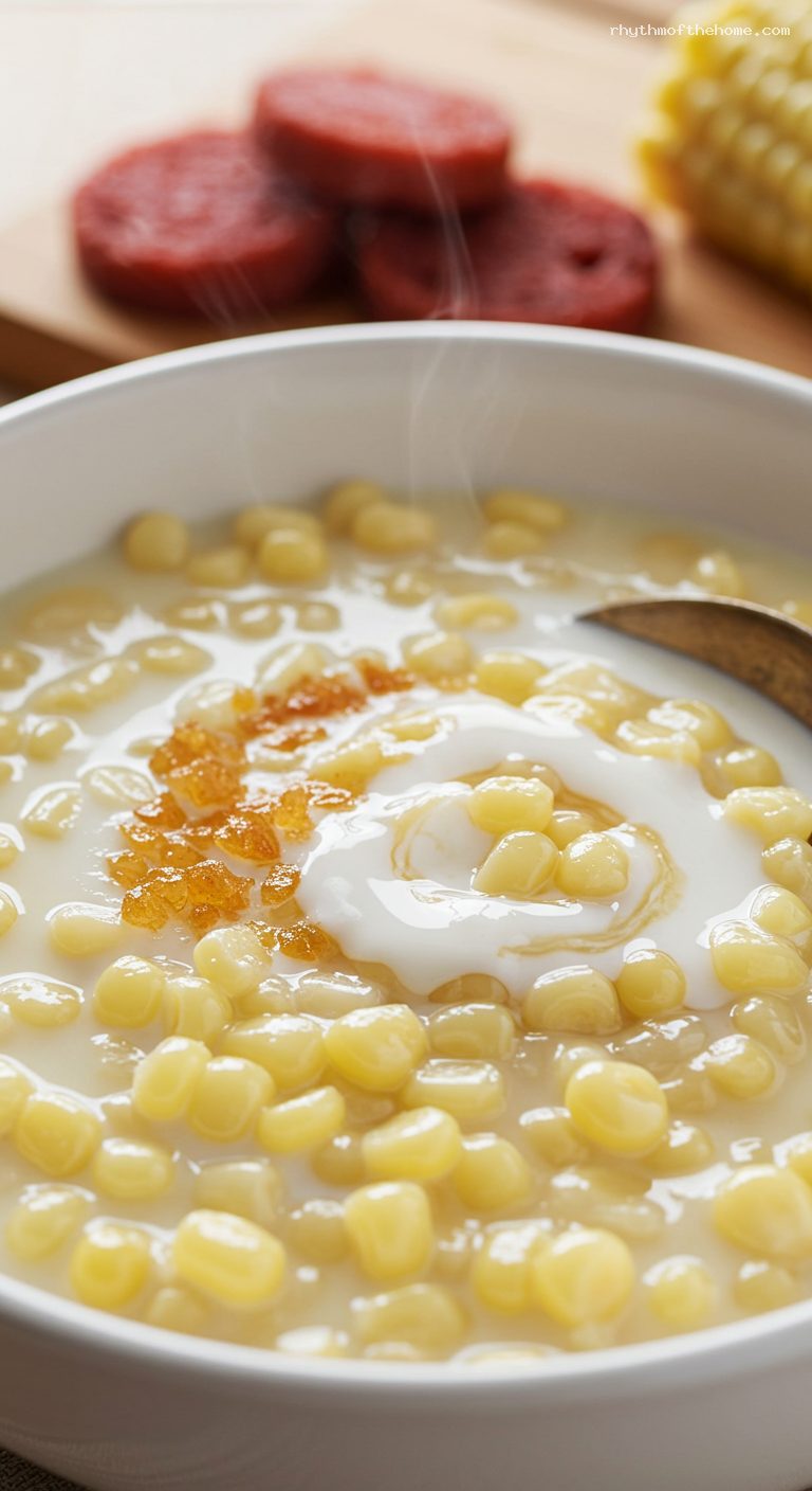 Mazamorra Antioqueña with Milk and Guava Paste – Closeup