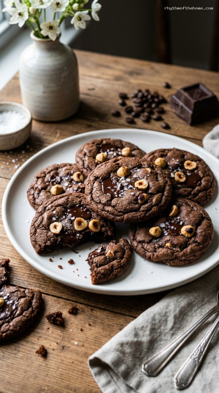 Mocha Hazelnut Espresso Cookies With Dark Chocolate Chunks