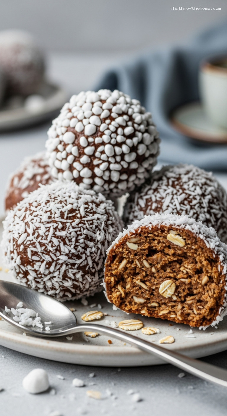 No-Bake Swedish Chokladbollar for Fika – Closeup