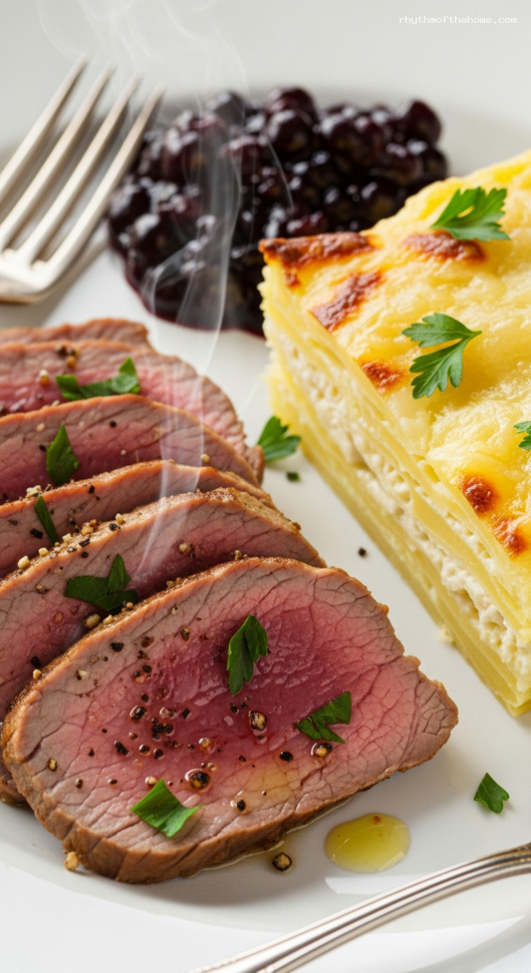 Norrland-Style Tjälknöl: Slow-Roasted Venison or Beef – Closeup