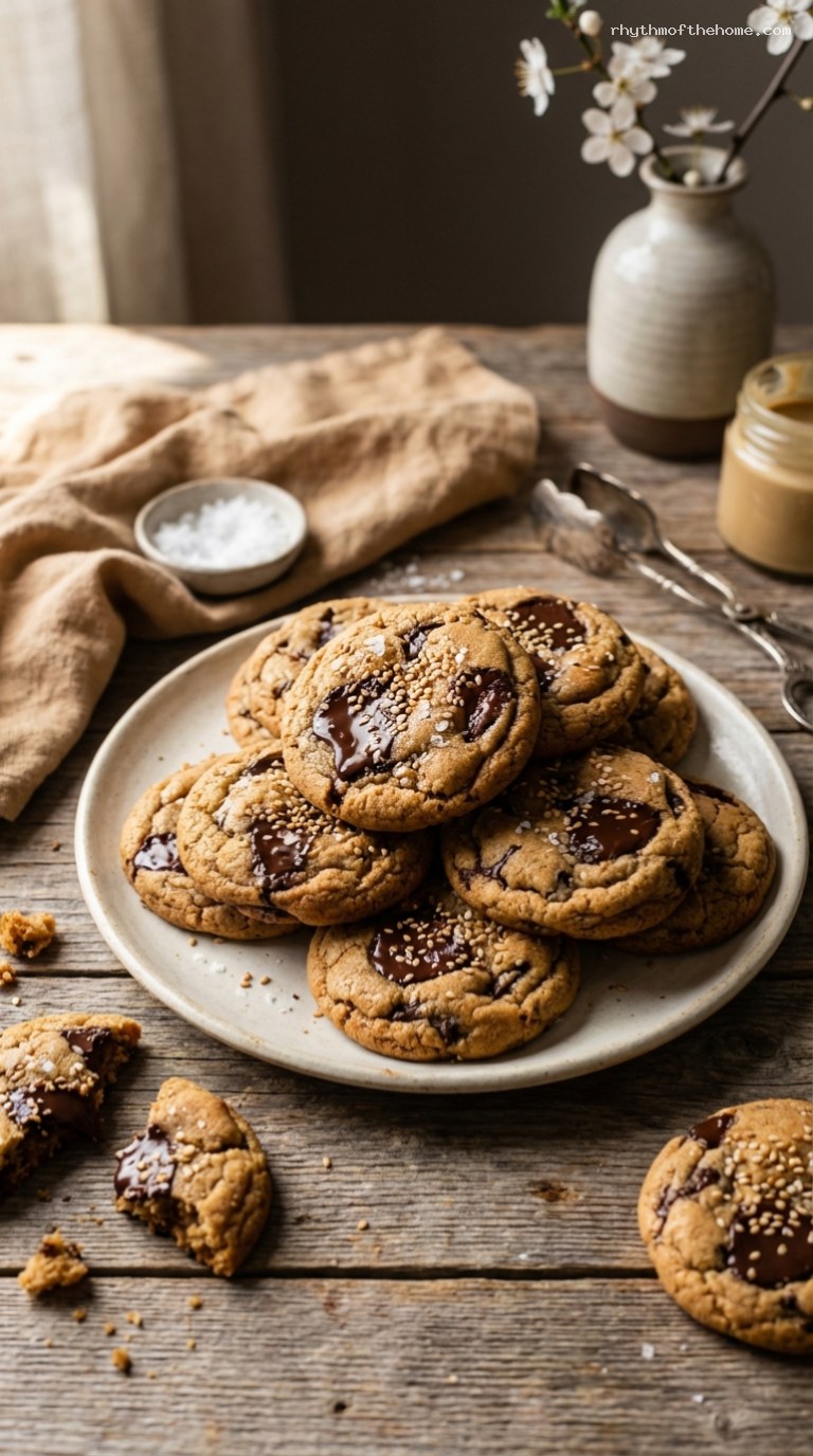 Nutty Tahini Chocolate Chunk Cookies