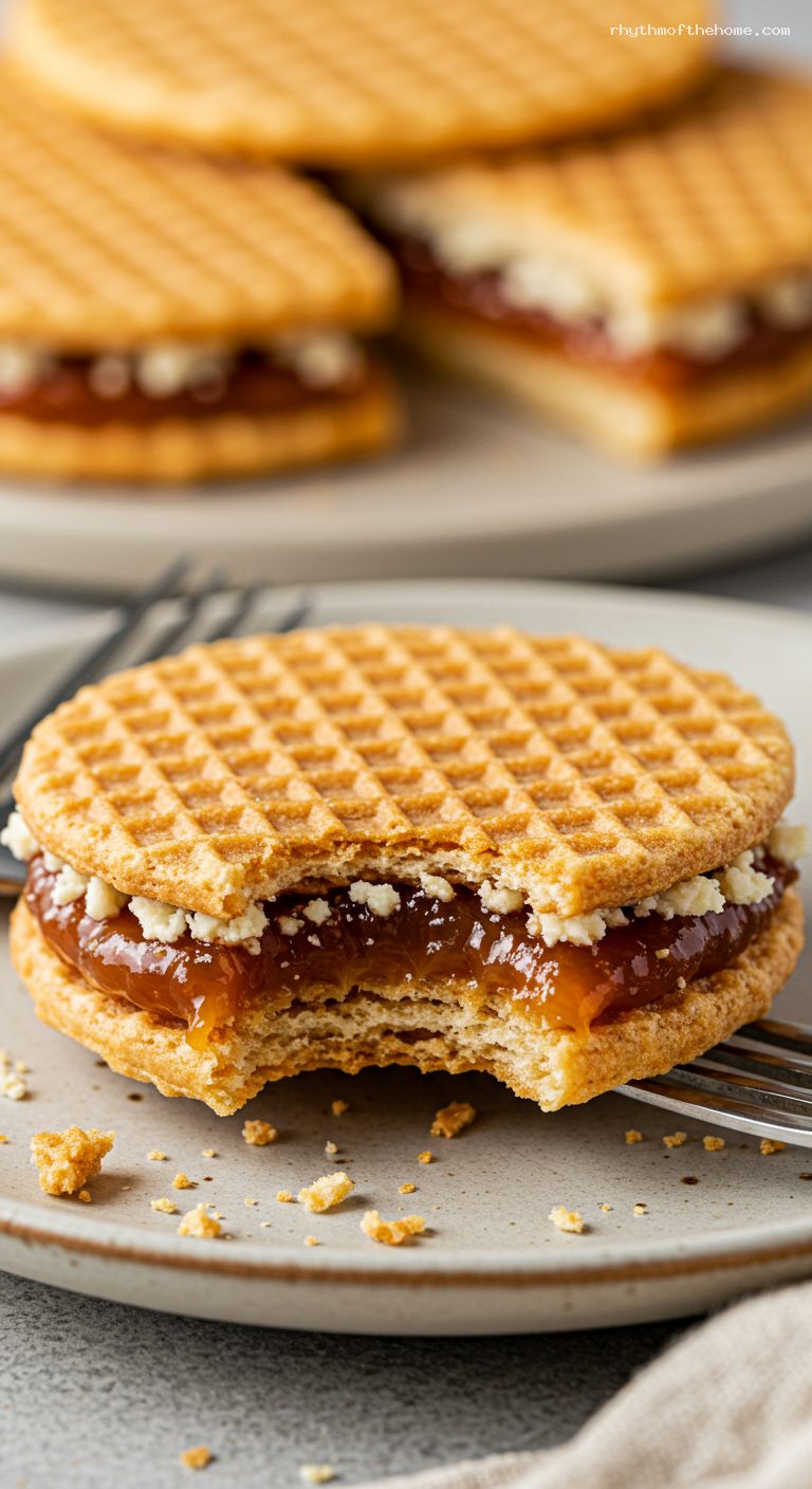 Obleas con Arequipe (Colombian Wafer Sandwiches) – Closeup