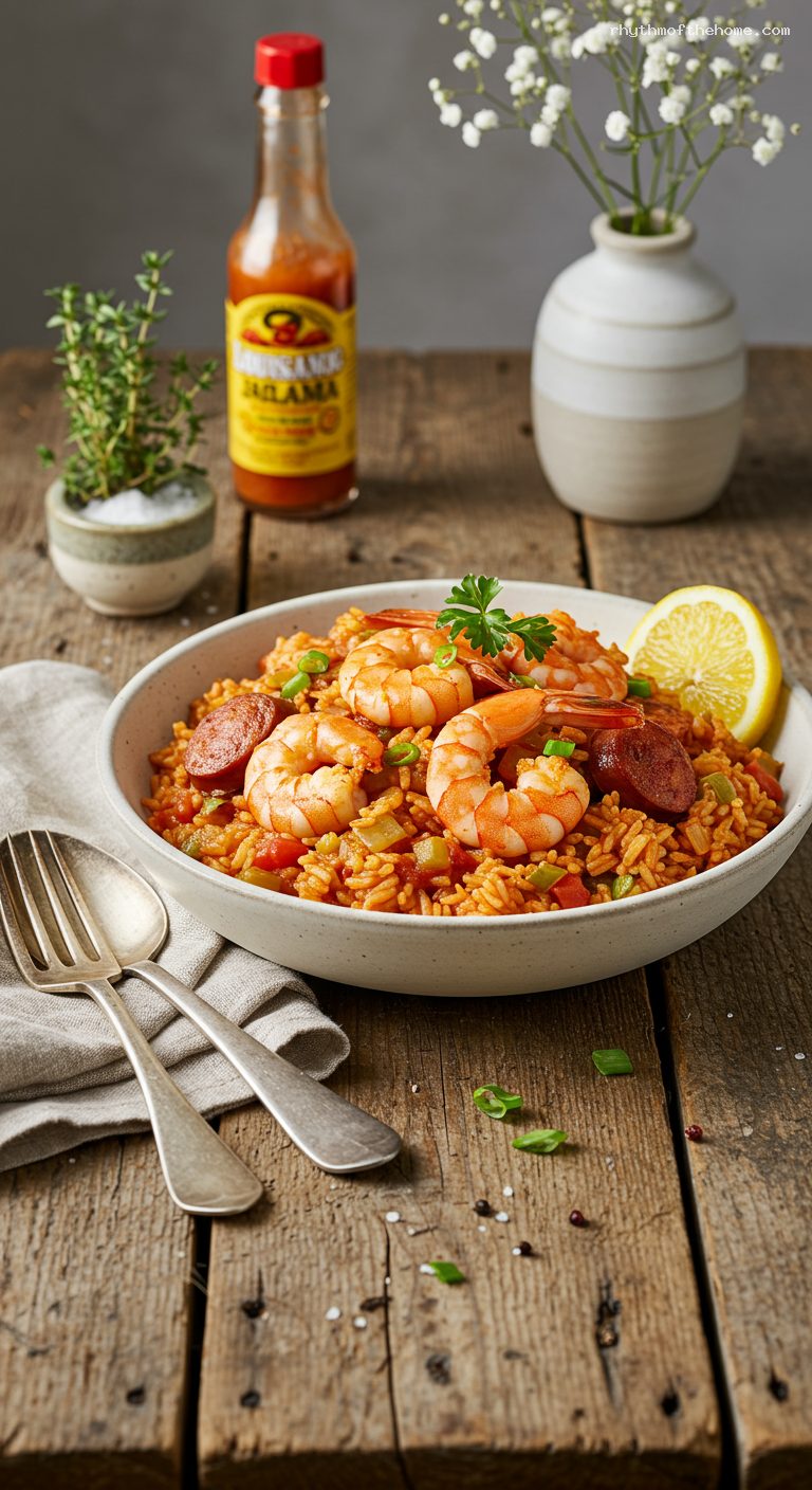 One-Pot Shrimp Jambalaya with Creole Trinity