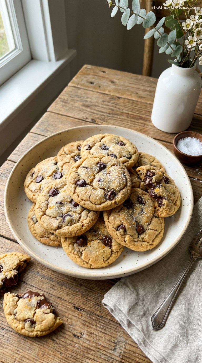 Orange Chocolate Chip Cookies With Fresh Citrus Zest