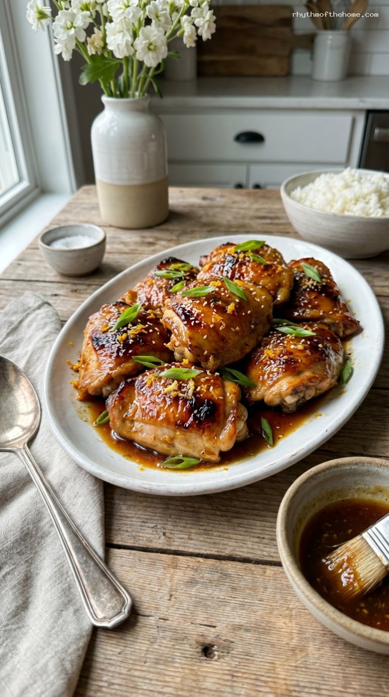 Oven-Roasted Orange Ginger Glazed Chicken