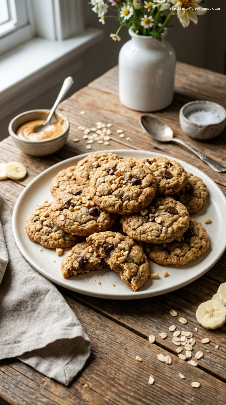 Peanut Butter Banana Oatmeal Cookies