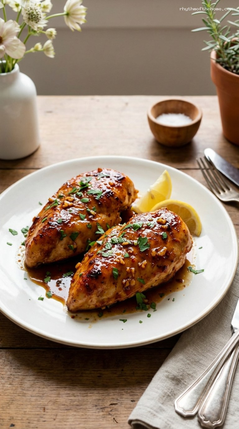 Quick Garlic Brown Sugar Baked Chicken Breasts