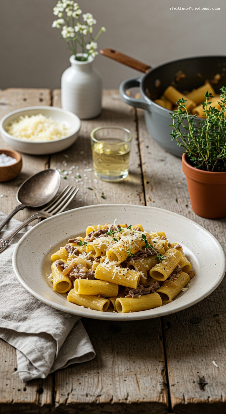 Rigatoni alla Genovese with Slow-Cooked Beef and Onions