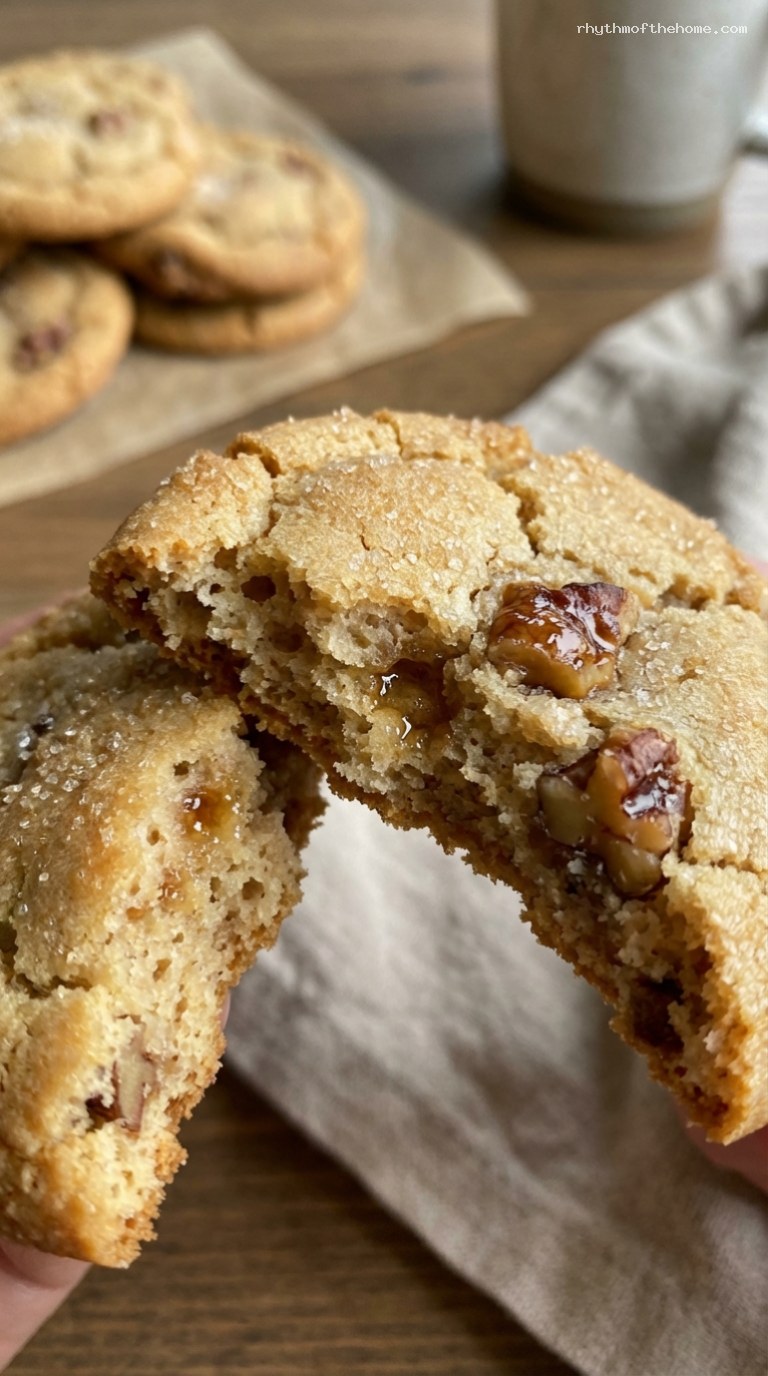 Rustic Maple Walnut Cookies With Cinnamon – Closeup
