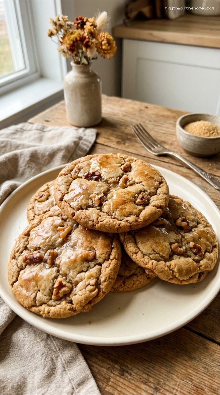 Rustic Maple Walnut Cookies With Cinnamon