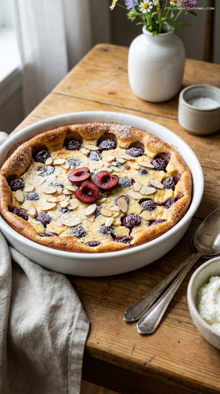 Rustic Ricotta Cherry Breakfast Clafoutis