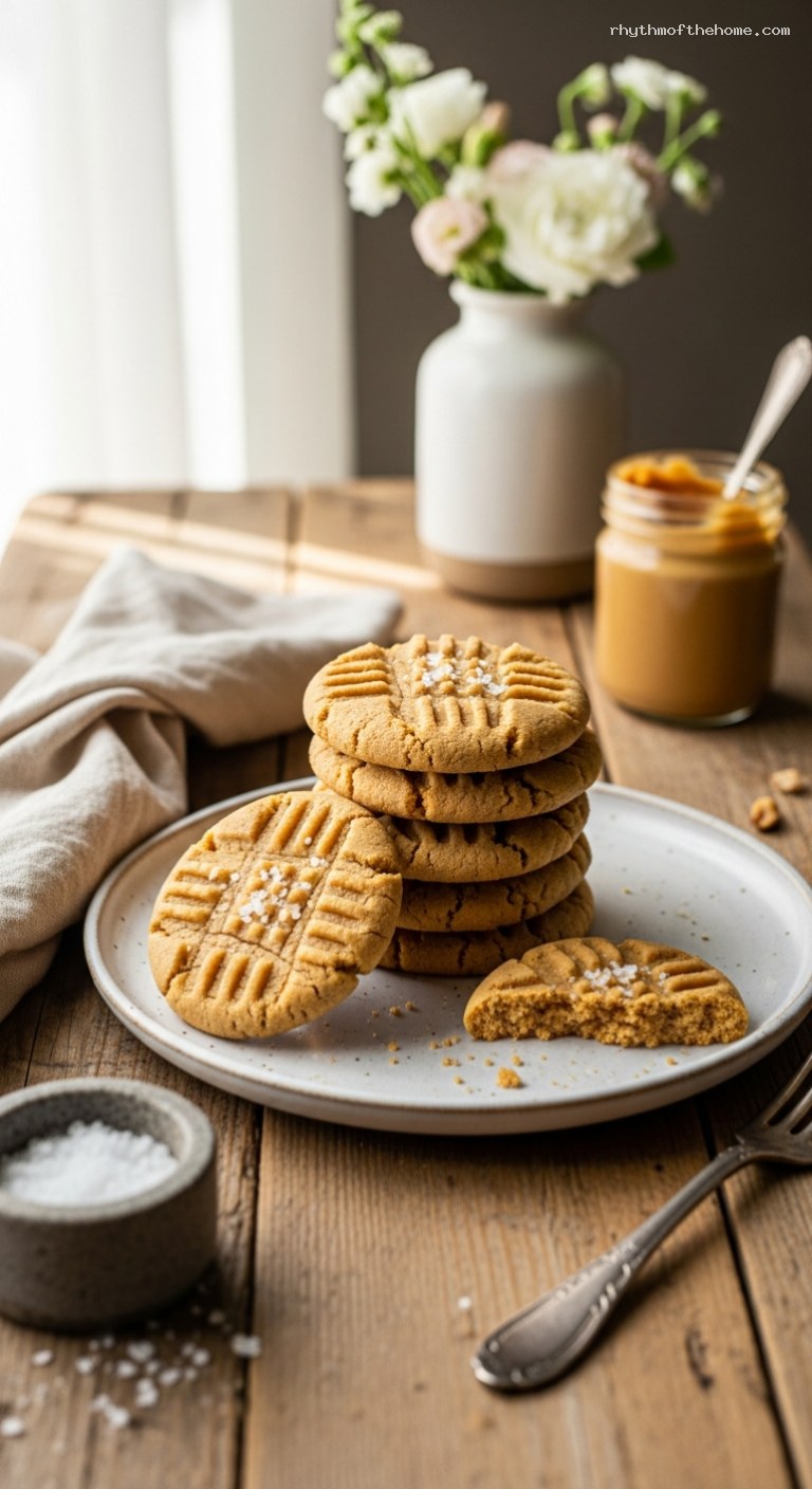 Salted Crisscross Peanut Butter Cookies