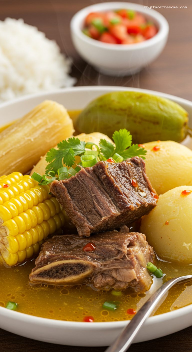 Sancocho Trifásico: Three-Meat Colombian Stew – Closeup