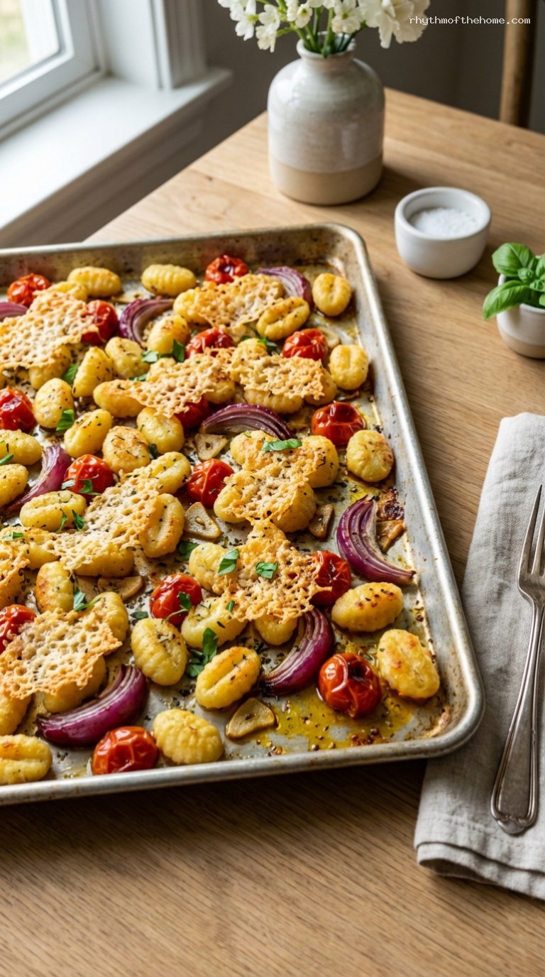Sheet Pan Parmesan Gnocchi With Roasted Tomatoes and Herbs
