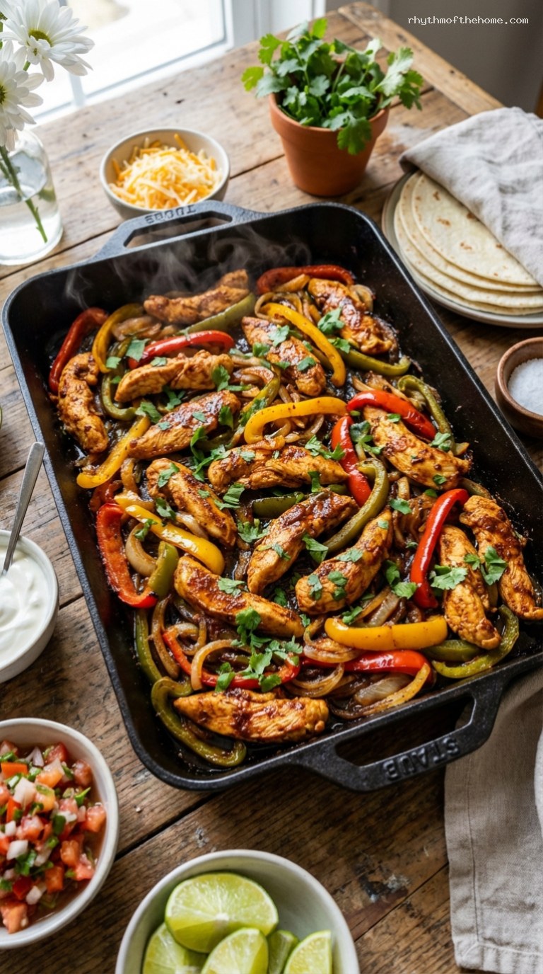 Sizzling Sheet Pan Chicken Fajita Bake