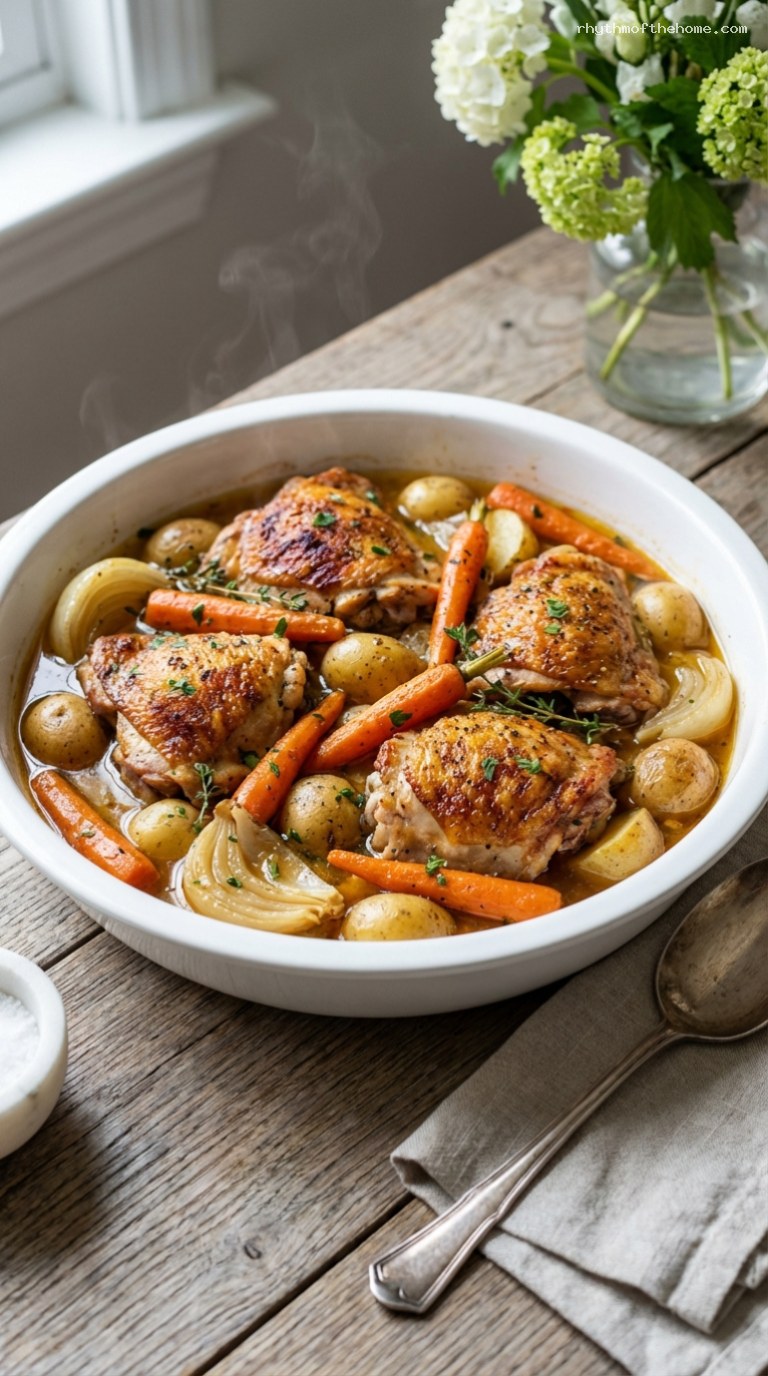 Slow-Roasted Chicken Pot Roast With Vegetables and Herbs