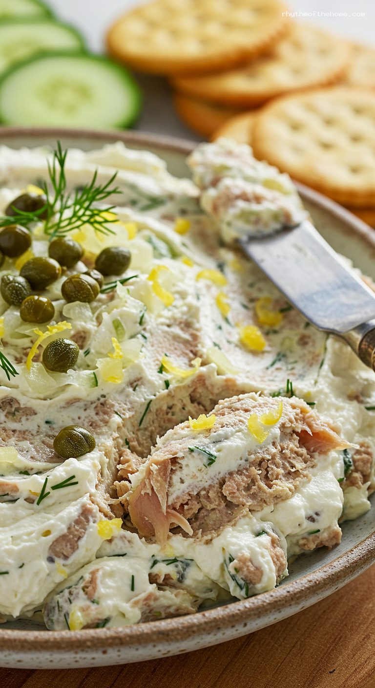 Smoked Bluefish Pâté with Dill and Capers – Closeup