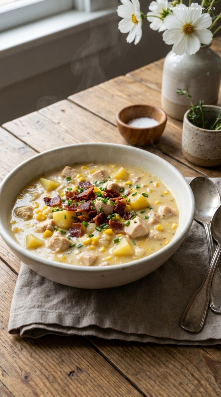 Smoky Chicken and Corn Chowder with Bacon