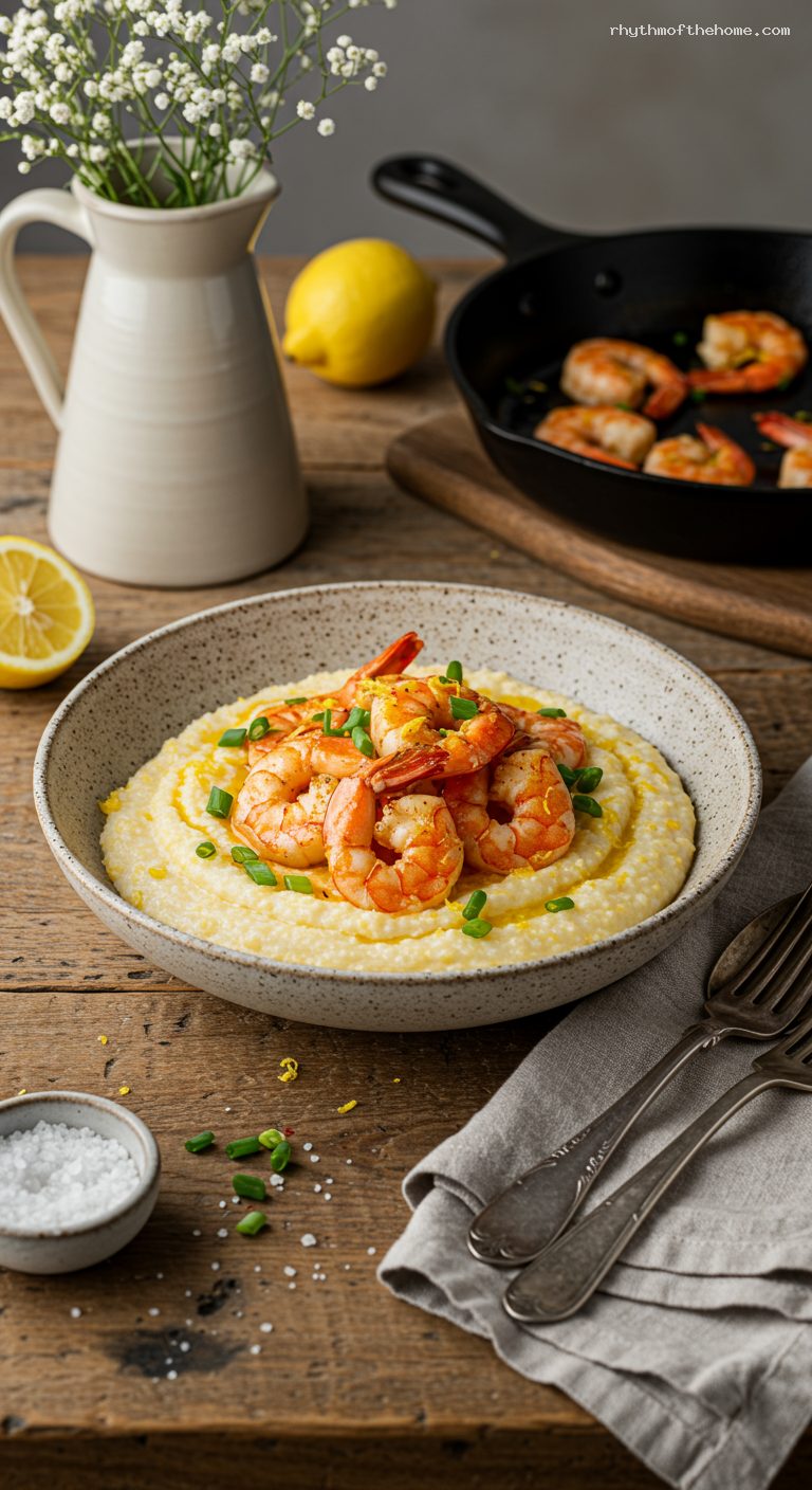 Smoky Paprika Shrimp with Creamy Cheesy Grits