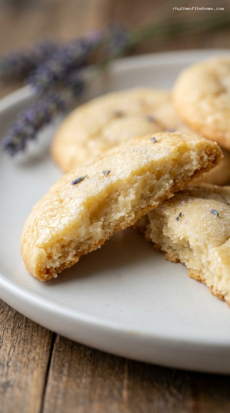 Soft and Fragrant Honey Lavender Sugar Cookies – Closeup