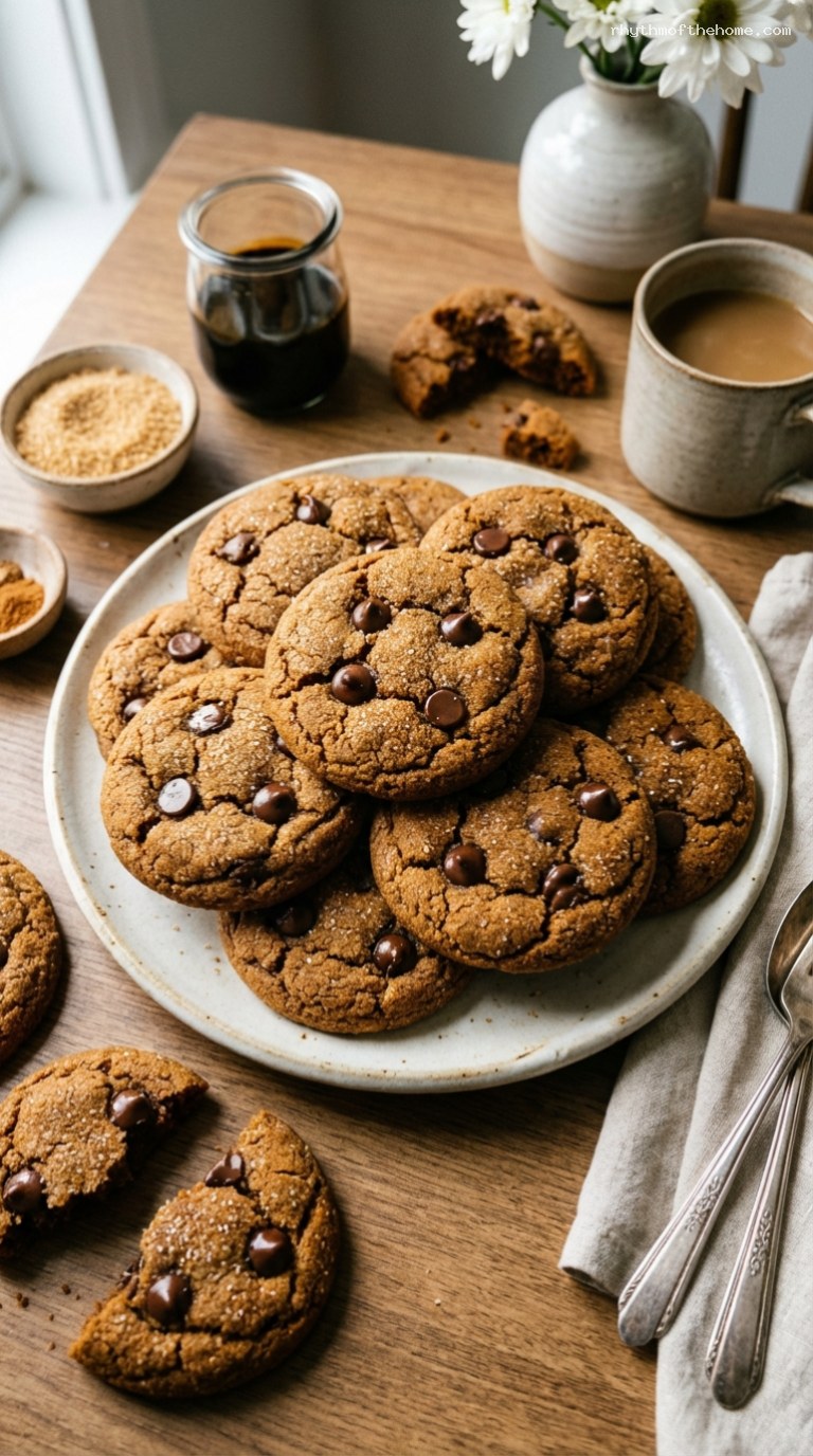 Soft Gingerbread Chocolate Chip Cookies With Molasses