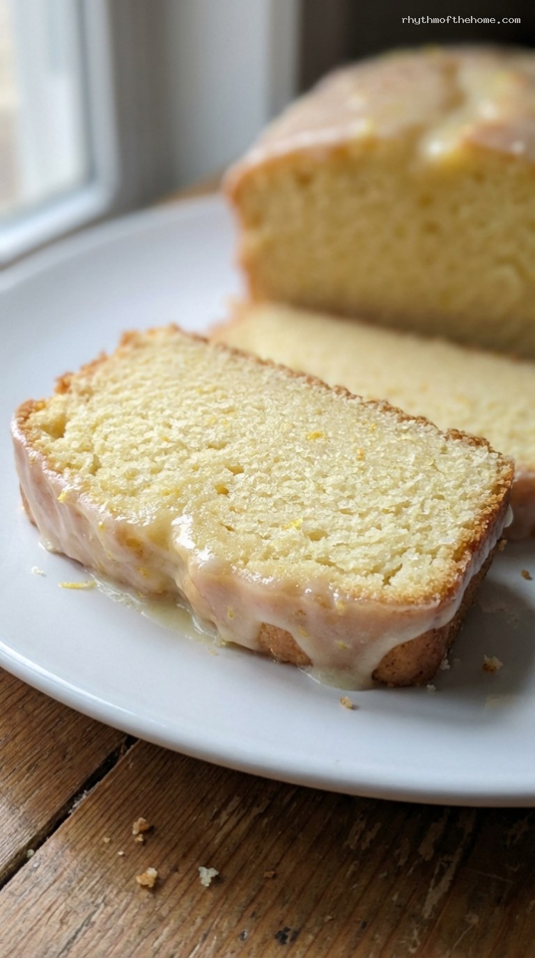 Soft Lemon Mascarpone Breakfast Loaf – Closeup