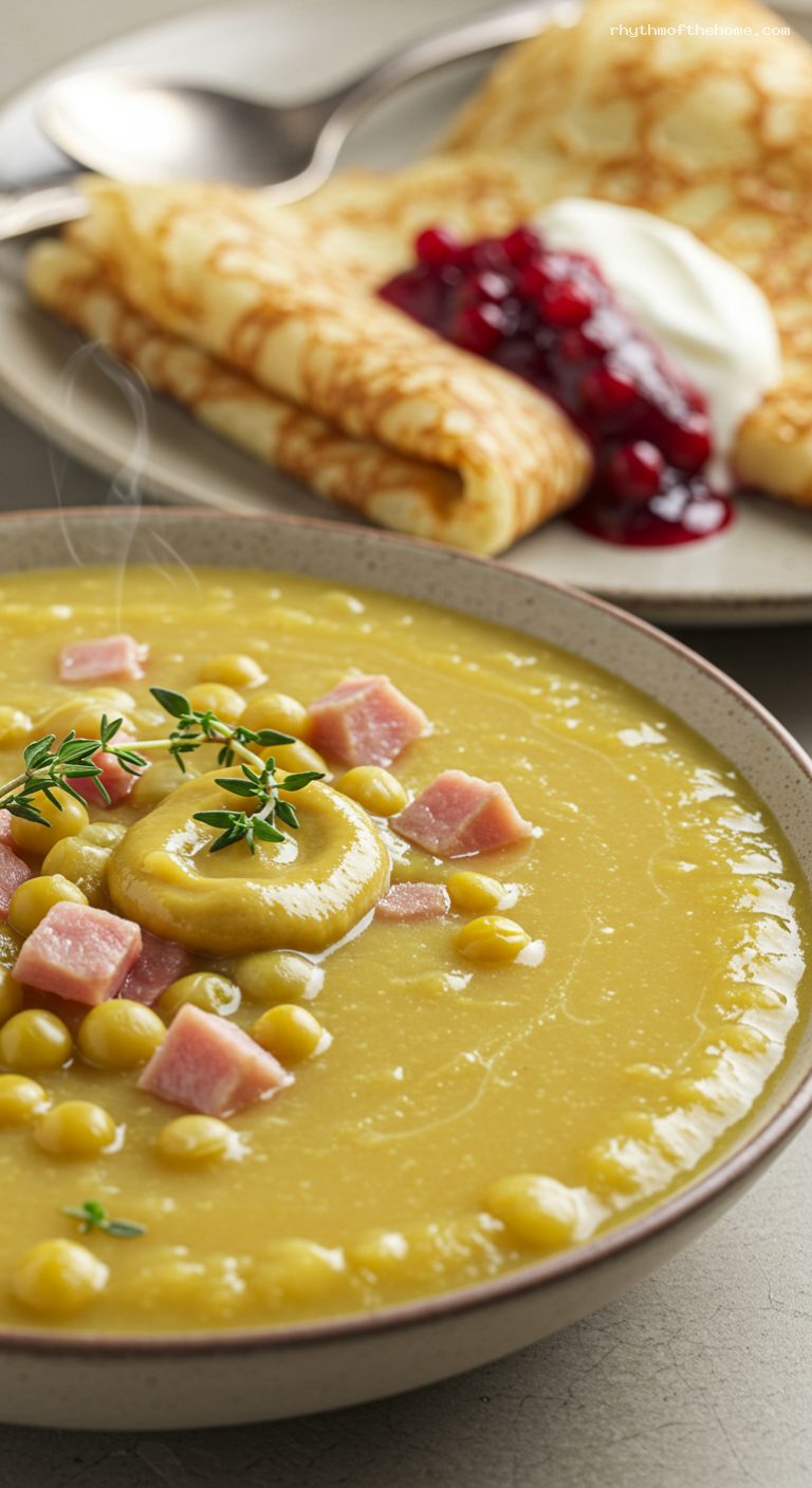 Swedish Thursday Feast: Ärtsoppa and Pancakes – Closeup