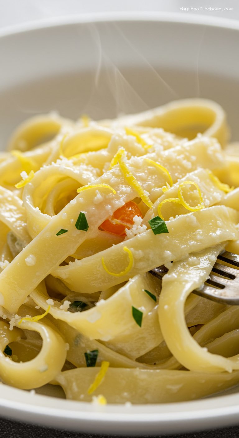 Tagliatelle al Ragù Bianco with Lemon and Parmigiano – Closeup