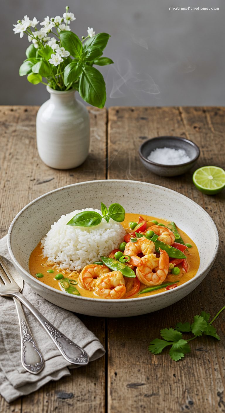 Thai Coconut Shrimp Curry with Jasmine Rice
