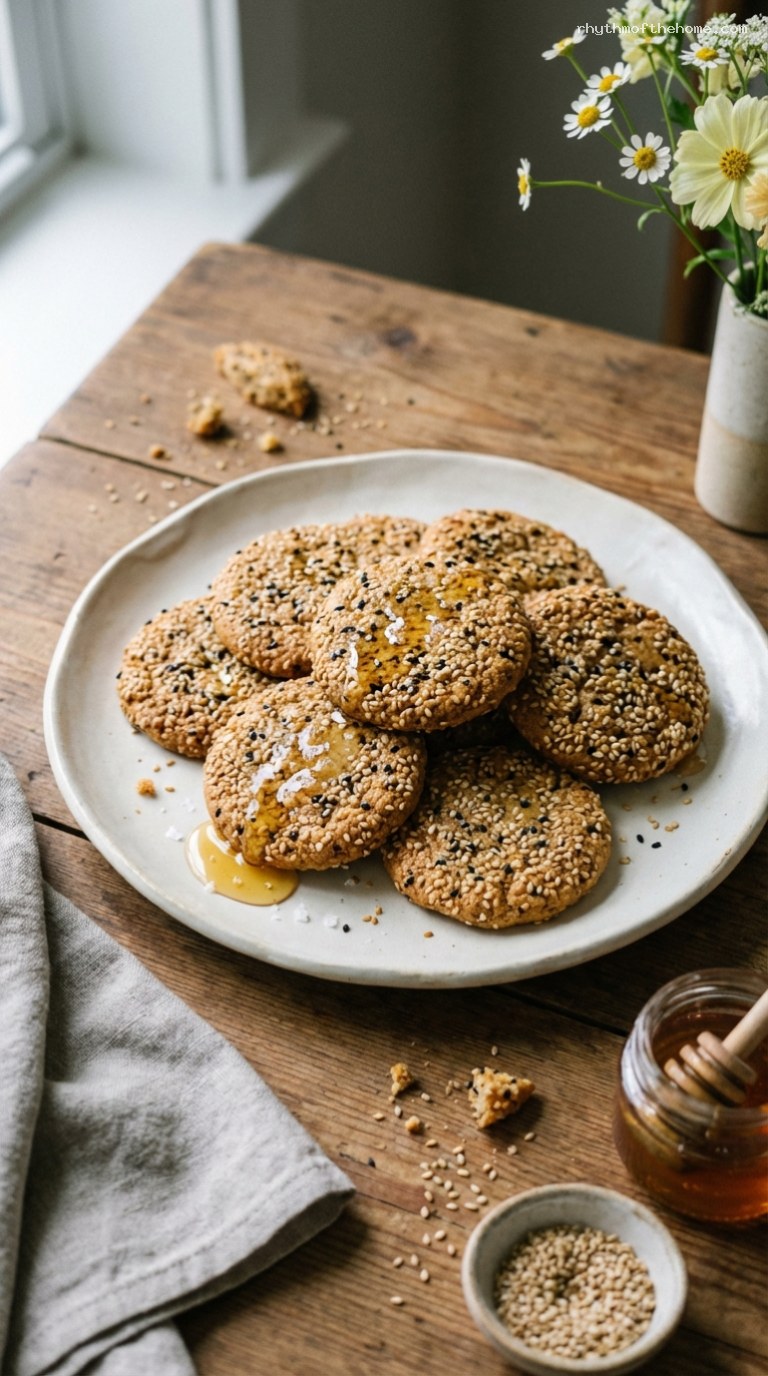 Toasted Black and White Sesame Honey Cookies