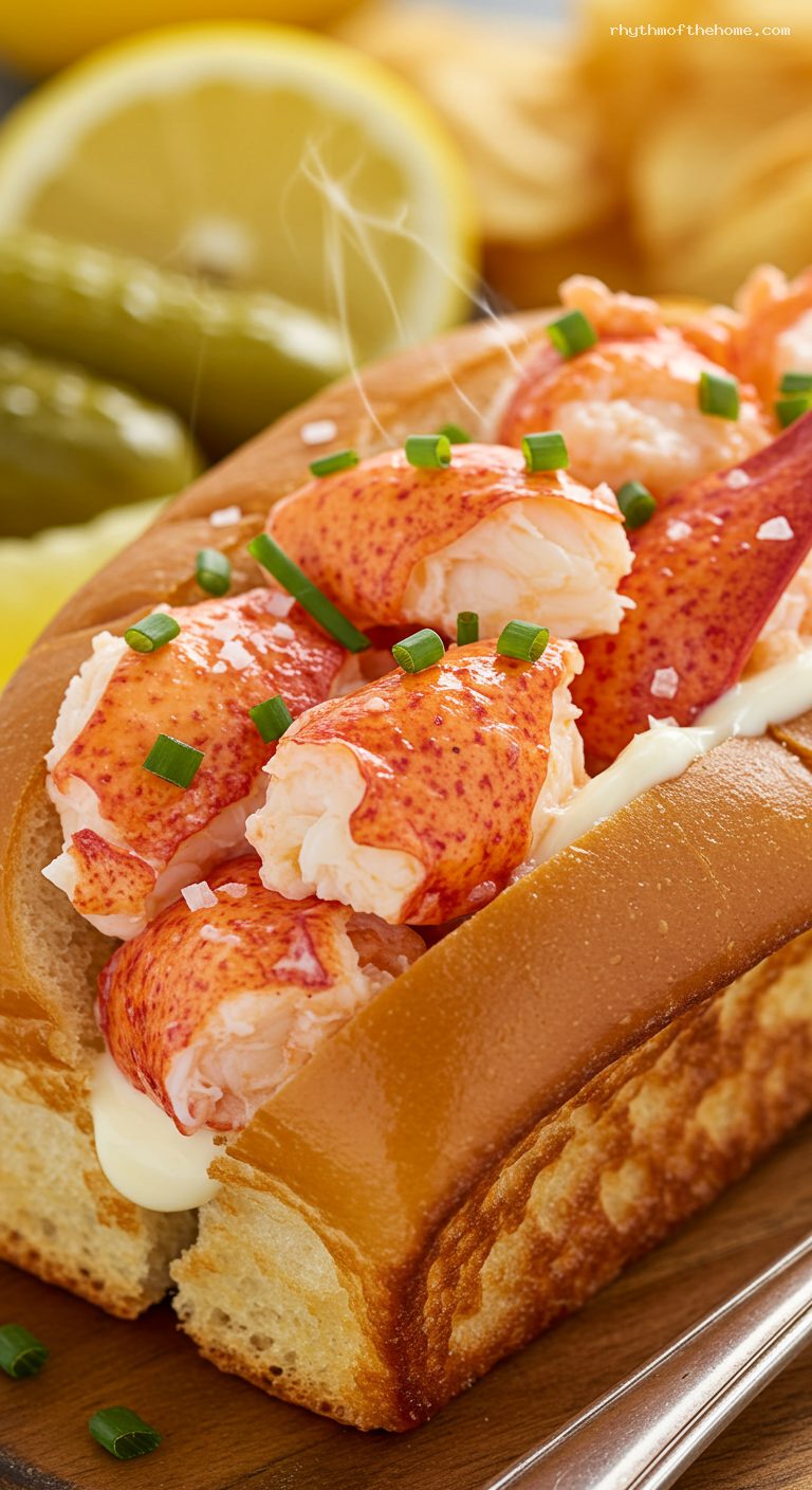 Warm Buttered Lobster Rolls with Lemon and Chives – Closeup