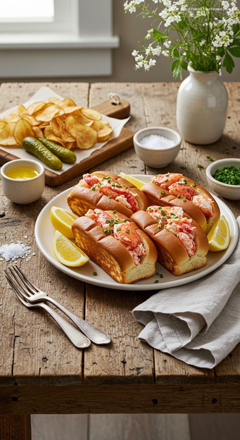Warm Buttered Lobster Rolls with Lemon and Chives