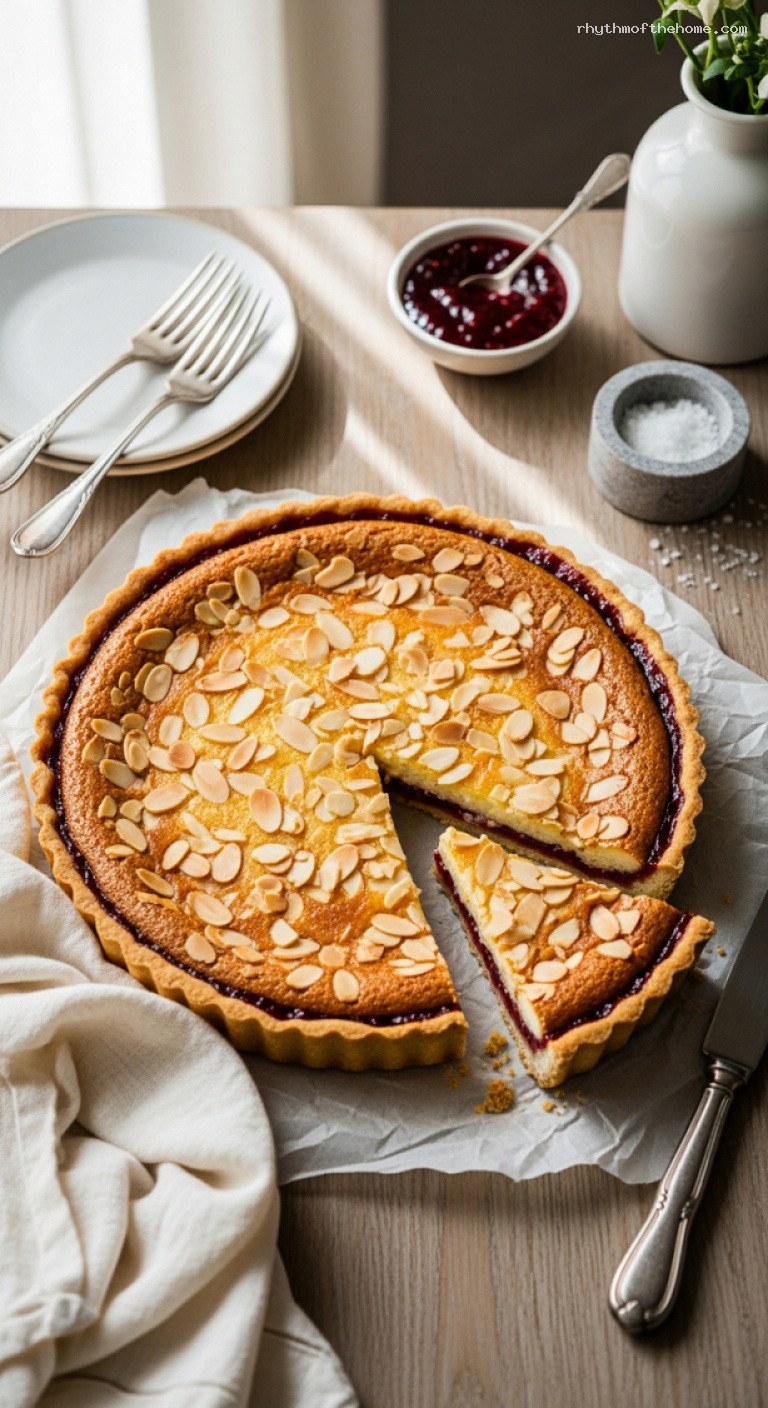 Almond Frangipane Tart with Jam and Toasted Almonds