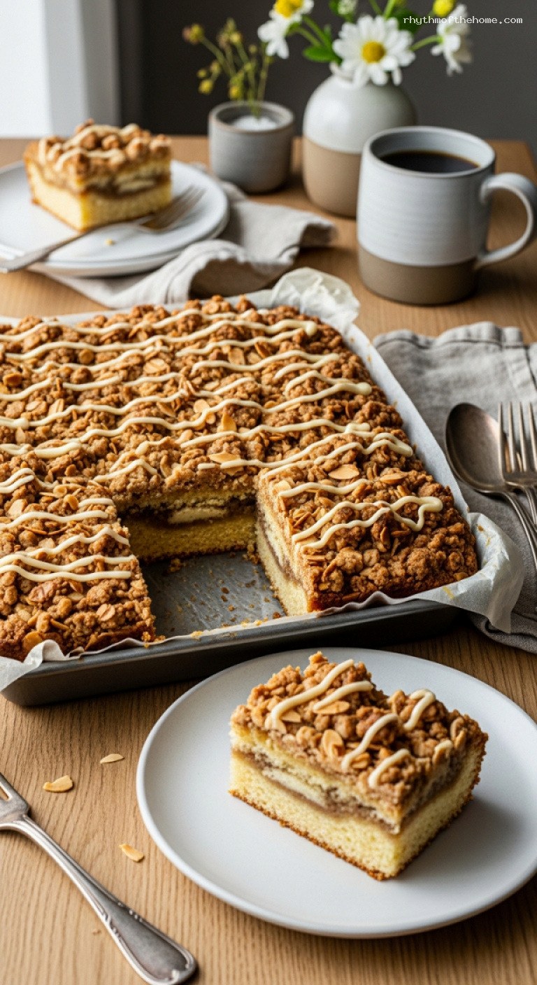 Almond Streusel Coffee Cake with Buttery Crumble Topping