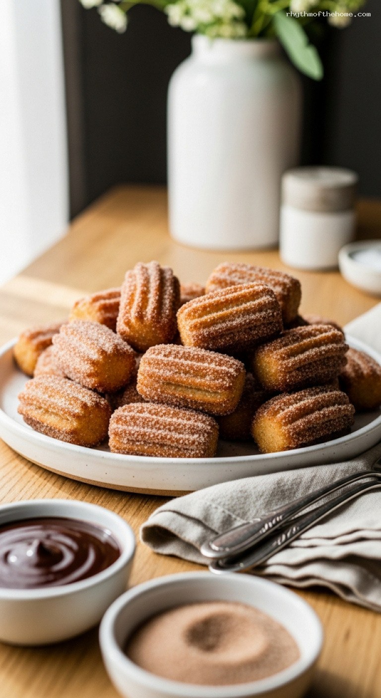 Baked Churro Bites with Cinnamon Sugar Coating